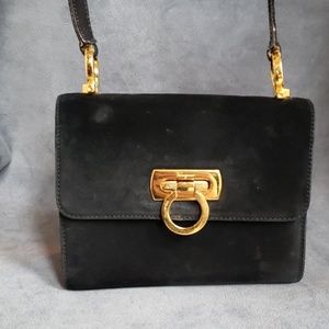 Salvatore Ferragamo Gancini Suede Crossbody